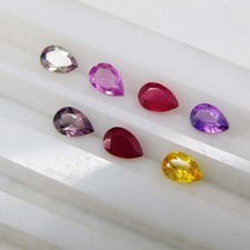 AAA Sri Lanka Natural Multi Sapphire 6x4 mm 40 Pcs CERTIFIED Gemstone Lot picture