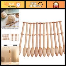 12Pcs Wooden Bobbin Lace Kit - Vintage French Craft Tools for Beginners, Artisan picture