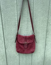 Coach Vintage Soho Suede Leather Bag 9482 Red Shoulder Bag picture
