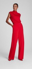 SPANX AirEssentials Mockneck Jumpsuit Wide Leg Sleeveless Regular M Red picture