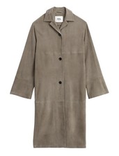 zara studio women 100% suede leather coat, size M , brown, NEW  picture