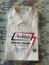 Vintage 60s Archdale White Combed Cotton Button Down Shirt Sanforized  picture