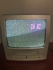 Sylvania SRC22134 13” CRT TV VCR Combo Tested Working Plays VHS Clean Screen picture