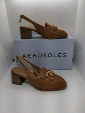 New Aerosoles Comfortable Women's Ornamented Block Heel Slingback Allure Tan... picture