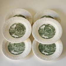 6 Vtg Pastoral Homer Laughlin Taylor Smith Bread Plates 6