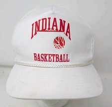 Vintage Indiana Basketball Hat Snapback Rope Cap White Red Speedway Tag picture