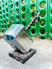 Thor Hammer Avengers Legend Props Mjolnir Full Metal Hammer Replica With Stand picture