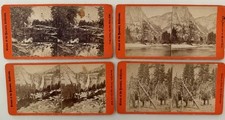 4 Early E&H Anthony Yosemite California Stereoviews Nevada Falls Indian c1870s picture