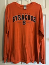 Vintage Syracuse Orange Long Sleeve Crew Neck  T-Shirt Large Orange NCAA College picture