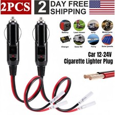2PCS 12-24V Fused Male Car Cigarette Lighter Adapter Socket Plug Connector Cable picture