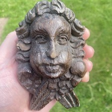 Antique  early  English Carved Oak Putti, Treen, Cherub Angel  picture