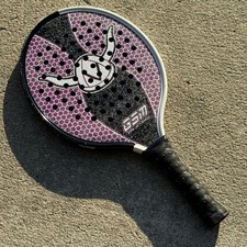 Vtg Viking Athletics GSM Platform Tennis Paddle Purple Black White USA Made picture
