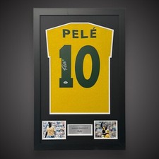 Framed Pele Hand Signed Brazil Shirt Great Value £899 With COA Fantastic Item picture