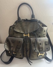 Authentic Vintage MCM Iridescent Gold Green Visetos Backpack Certified picture