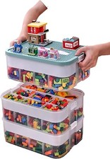 3 tiers Storage Organizer for Lego Kids Toy Box Stackable Building Blocks picture