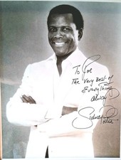 Vintage Sidney Poitier Signed 8x10 Photo Autograph Academy Award Winner BH Prov picture