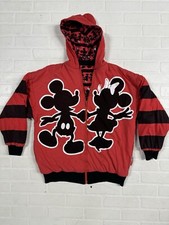 Vtg DonnKenny Disney  Mickey/Minnie Mouse Reversible Jacket Adult L AOP 90’s picture