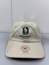 Sacramento State Hornets Hat Strap Back Dad Style Cap Beige NCAA 47 Brand picture