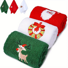 Christmas Red Bath Towel Set Merry Christmas Holiday Bathroom Decor picture