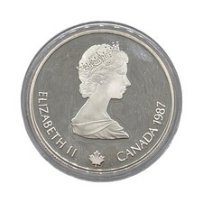 1987 Canada $20 Calgary 1988 Olympics Curling .925 Silver Proof Coin w/ Box picture