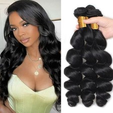 Loose Wave Human Hair 3 Bundles 100% Unprocessed Brazilian Virgin Hair Extension picture