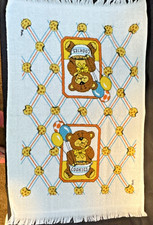 Vintage 1980s J.P. Stevens Kitchen Towel Teddy Bear Cookies USA Fringed Riel picture