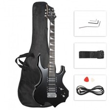 Glarry 36inch Burning Fire Style Electric Guitar Black picture