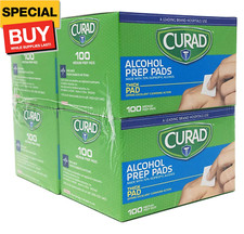Prep Pads (Pack of 4 Boxes) | 400 Pieces of Medium Isopropyl Wipes Individually picture