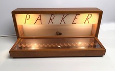 Rare Parker Counter Case 318  Lighted wooden display Designed by Paul Ressinger  picture