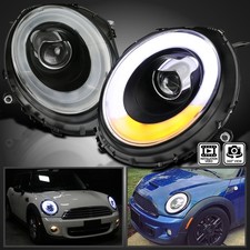 Fits 2007-2013 Mini Cooper S Black LED Halo Projector Headlights Lamps 07-13 picture