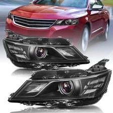 14-20 Chevy Impala Headlight Assembly Projector Black Housing Clear Reflector picture