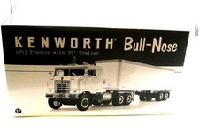 FIRST GEAR KENWORTH BULL NOSE 1953 TRACTOR W/ 35' TRAILER 1:34  picture