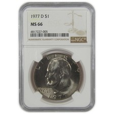 1977 D Eisenhower Dollar Clad MS 66 NGC Uncirculated IKE $1 Coin picture