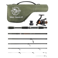 World Traveler Compact Travel Fishing Rod-Reel-Case combo Spin & General Fishing picture