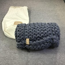 Bearaby Gray Cotton Napper 15lb Weighted Knit Throw Blanket Soft Cotton New picture