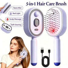 Electric Steam Hair Straightener Brush Rechargeable Anti Frizz Detangling USA picture