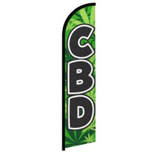 CBD Full Curve Windless Swooper Flag Dispensary Smoke Shop picture