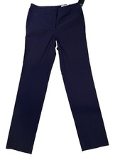Worthington Womens Navy Slim Fit Straight Leg Dress Pants Zip Pockets 33 Inseam picture