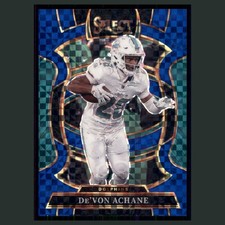 De'Von Achane /249 #81 2025 Panini Select Blue Checker Prizm Miami Dolphins Card picture