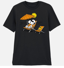 Beagle Sunbathing T-Shirt Unisex S-5XL Deckchairs Cotton Tee Dog & Bird Top Gift picture