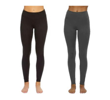 Felina Ladies' Sueded Legging, 2-pack ( BLACK,GRAY,X-LARGE ) NWOT picture