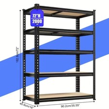 5-Tier Heavy Duty Adjustable Metal Shelving Garage Storage Utility Rack Shelves picture