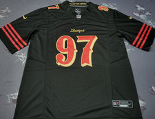 Nick Bosa #97 49ers FUSE Rivalries Black Sewn Stitched Jersey. picture