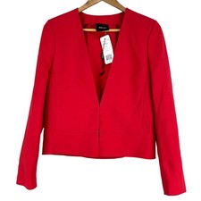 Akris NWT Wool Blend Obscura Jacket Love Color Red Wool Size 8 MSRP $2,990.00 picture