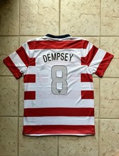 XL Red White Striped US Soccer Jersey  “Waldo” Edition  –  #8 Dempsey picture