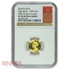 2018-W 1/10thoz American Liberty Gold High Relief US Mint Auction NGC PF 70 picture