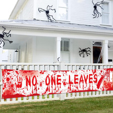 Halloween Bloody Banner Yard Sign, Halloween Handprint Scary Party Decorations S picture