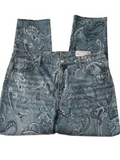 Chico's Girlfriend so slimming Slim Ankle Paisley Print Jeans 2.5(14) NWT picture