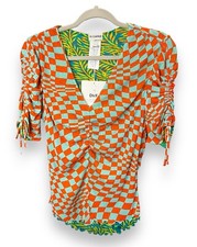 NWT Diane Von Furstenberg DVF Abriella Reversible Printed Top Size Large picture