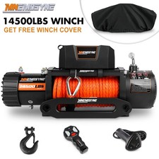 MNEMOSYNE 14500lbs Electric Winch 12V Synthetic Rope Towing Trailer Winch cover picture